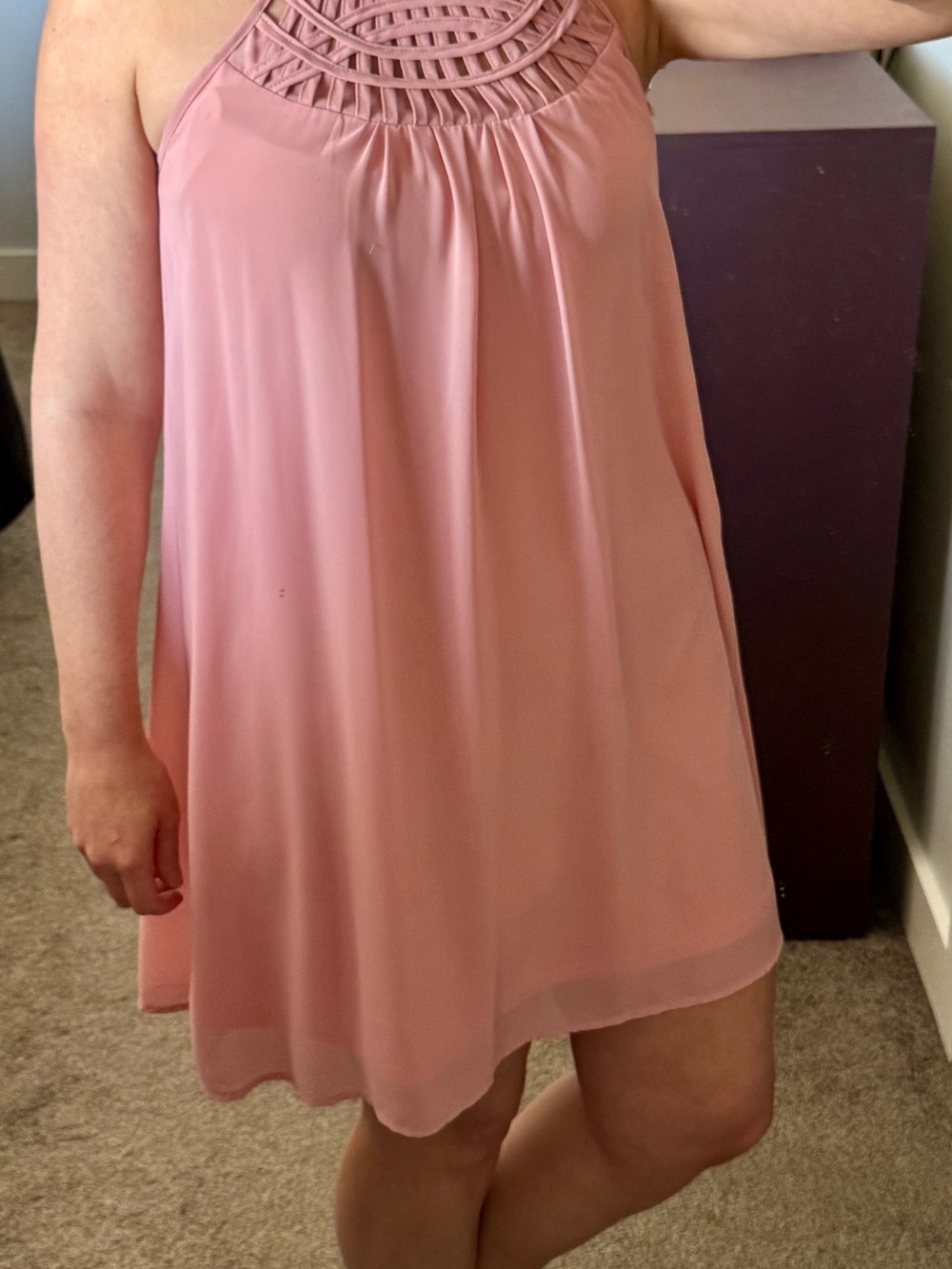 Halter Dress with Braided Yoke